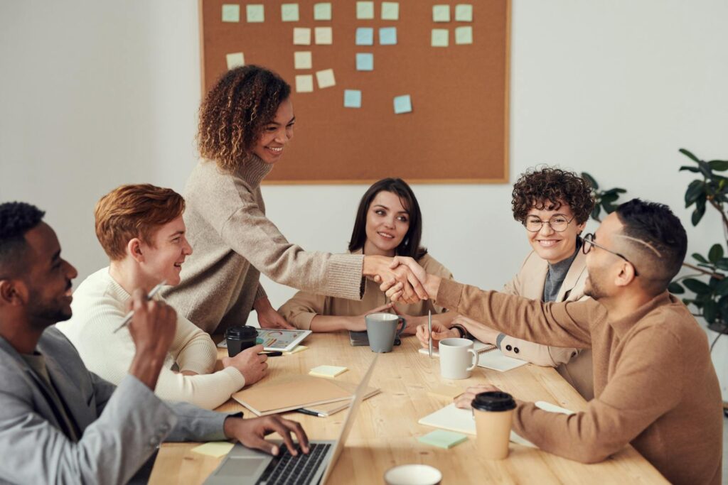 PLR Profit Stream Colleagues Shaking each other's Hands